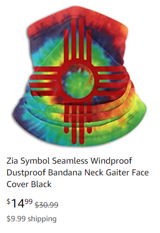 Searching for a Zia symbol face mask. Me too! Check out these options.